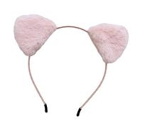 Lady Sweet - Diadema ligera para mujer, suave y esponjosa, de dibujos animados, decoración de orejas de gatito, ala estrecha, antideslizante, rosa regul