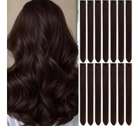 LADYAMZ Extensiones de cabello de colores, 14 unidades, extensiones de cabello con clip de arcoíris de 20 pulgadas, reflejos de fiesta, coloridas, largas y rectas, postizos sintéticos para niñas