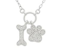 LadyB Collar Huella de Perro en Plata de Ley para Mujer | Colgante Perro Plata de Ley 925 Antialérgico | Joyería Ajustable, Regalo Amante de Perro