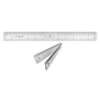 LADYBEE7LES Paquete de reglas plegables de diseño innovador, se despliega a una longitud de 30 cm, cuando está plegada, se reduce cómodamente a un tamaño compacto de 15 cm, regla transparente de 12