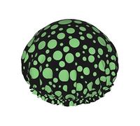 Ladybird Color Spot Leaf Green Gorro de ducha impermeable, Gorro de baño elástico Gorro de baño de protección ambiental Gorros de baño para el cabello, Capas impermeables dobles Gorro de ducha de ba