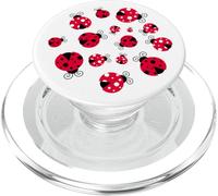 Ladybug Coccinellas Mariquita Roja Negra Insecto PopSockets PopGrip para MagSafe
