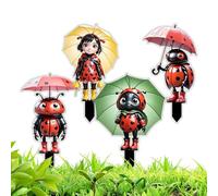 Ladybug Garden Decor, Acrylic Flat Stakes, Cute Porch Ornament with Sturdy Build, Spring Backyard Device Function, Premium Quality Farmhouse Accessory, Pathway Party Courtyard L12 cm/4,72 pulgadas