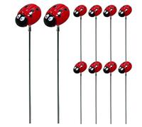 Ladybug Garden Stakes, 10pcs 11.6 Decoración al Aire Libre de Resina, Adorno de césped Resistente al Clima