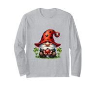 Ladybug GNOME Graphic For Women and Girls with Shamrock Manga Larga