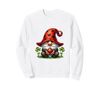 Ladybug GNOME Graphic For Women and Girls with Shamrock Sudadera