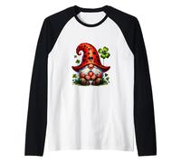 Ladybug GNOME Shamrock Graphic For Women Cute Cloverleaf Camiseta Manga Raglan