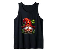 Ladybug GNOME Shamrock Graphic For Women Cute Cloverleaf Camiseta sin Mangas