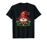 Ladybug GNOME Women with Shamrock Decor For Nature Lover Camiseta