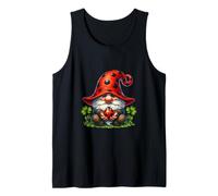 Ladybug GNOME Women with Shamrock Decor For Nature Lover Camiseta sin Mangas