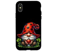 Ladybug GNOME Women with Shamrock Decor For Nature Lover Carcasa para iPhone X/XS