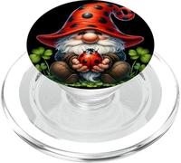 Ladybug GNOME Women with Shamrock Decor For Nature Lover PopSockets PopGrip para MagSafe