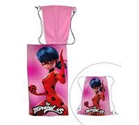 Ladybug mariquita - Toalla de playa de rizo de microfibra, 70 x 140 cm + bolsa