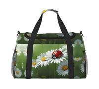 Ladybug On Daisy Flower - Bolsa de viaje plegable para escapadas de fin de semana, para viajes espontáneos, color negro, talla única, Negro, One Size