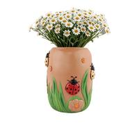 Ladybug Planter, Resin Flower Pot Vase, Modern Decorative Planter for Home Decor, Ideal for Succulents, Bonsai Pot for Garden, Backyard, Porch, Patio, Cute Design, 19x10.5cm