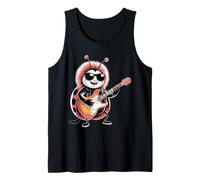 Ladybug Tocando Guitarra Star Lady Bug Rock and Roll Ladybug Camiseta sin Mangas