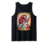 Ladybug Tocando Guitarra Star Lady Bug Rock and Roll Ladybug Camiseta sin Mangas