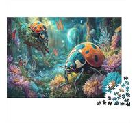 Ladybugs Gigantes en un Bosque mágico Vida Silvestre Puzzle 1000 Piezas Adultos - Rompecabezas, Desafiante, Decoración del Hogar, Regalo 38x26cm/1000pcs