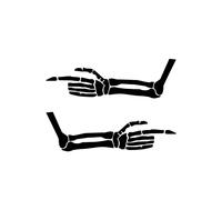 LadyCent 2 uds. Pegatinas Laterales para Coche, calcomanías Elegantes, gráficos de Brazo de Esqueleto, película de Vinilo Creativa Universal, calcomanías DIY, Negro Brillante