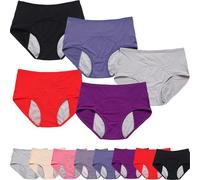 Ladydry - Bragas a prueba de fugas, ropa interior a prueba de fugas para mujer para incontinencia, bragas a prueba de fugas para mujeres mayores de 60 años, 5pcs-b, 6XL