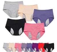 Ladydry - Bragas a prueba de fugas, ropa interior a prueba de fugas para mujer para incontinencia, bragas a prueba de fugas para mujeres mayores de 60 años, 5 piezas-A, 6XL