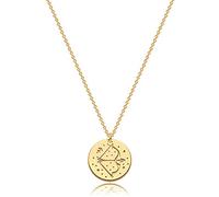 LADYGD Collar chapado en oro de 14 quilates para mujer, horóscopo del zodiaco, signo de astrología, colgante de moneda, cadena delicada, simple y personalizada, joyería de 12 constelaciones, Chapado