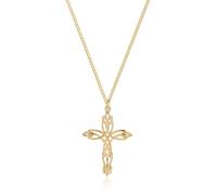 LADYGD Collar de cruz de oro para mujer, chapado en oro de 14 quilates, collar con colgante de cruz de circonita cúbica hecho a mano, ajustable, joyería religiosa, regalos para mujeres y niñas, 19.7
