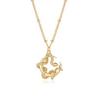 LADYGD Collar de serpiente para mujer, chapado en oro de 14 quilates, circonita cúbica, colgante de serpiente, hecho a mano, regalo de joyería, Oro amarillo, Circonia cúbica