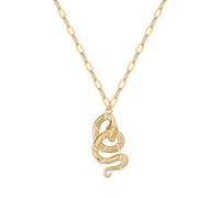 LADYGD Collar de serpiente para mujer, chapado en oro de 14 quilates, circonita cúbica, colgante de serpiente, hecho a mano, regalo de joyería, Oro amarillo, Circonia cúbica