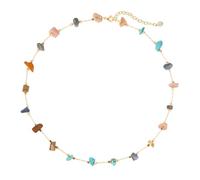 LADYGD Collar de turquesa creado para mujer, chapado en oro de 14 quilates, gargantilla de corazón con cuentas, estilo bohemio, hecho a mano, playa, verano, uso diario, joyería de oro, Chapado en oro