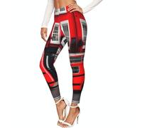 Lady'S London Street Print - Leggings elásticos para correr, informales, opacos, Negro, L