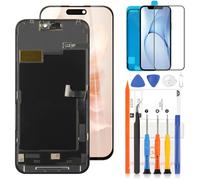 LADYSON INCELL - Pantalla LCD para iPhone 15 Pro Max de repuesto para iPhone 15 Pro Max A2849 A3105 A3106 A3108 6.7 pulgadas LCD digitalizador táctil kit de montaje con herramientas (negro)