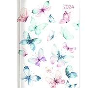 Ladytimer Butterfly 2024 - Agenda de bolsillo A6 (10,7 x 15,2 cm), semanal, 192 páginas, libro de notas, planificador de citas Alpha Edition