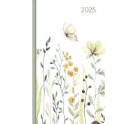 Ladytimer Slim Blue Flowers 2025 - Taschen-Kalender 9x15,6 cm - Blumen - Weekly - 128 Seiten - Notiz-Buch - Alpha Edition