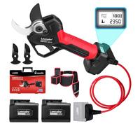 Laecabv LA42S Tijeras de Podar Eléctricas Profesionales 42mm, 2 Baterías 4Ah (8-10h), con Mochila y Cable para Aliviar Peso, Motor sin Escobillas 1150W, Olivo y Viñedo