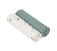 LÄSSIG Puck manta de bebé Tela de gasa Juego de 2 piezas de algodón 120 x 120 cm/Heavenly soft Swaddle XL Garden Explorer Tractor