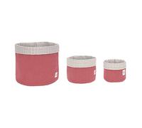 Lässig 1541007611 - Juego de cestas de almacenamiento 3 piezas muselina roja, unisex