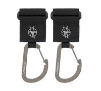 LÄSSIG Accesorio para cochecito (2 pcs.) Gancho de velcro Carabiner Gancho para cochecito Gancho para compras Metal/Stroller Hooks with Carabiner black