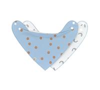 LÄSSIG - Babero para bebé, diseño de triángulo, 2 unidades. Algodón orgánico Botón Reversible/Baby Bandana Happy Rascals Smile