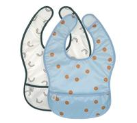 LÄSSIG Baby Babero Set 2 unidades. Con protección anticaída impermeable cierre autoagarrante/Happy Rascals Smile