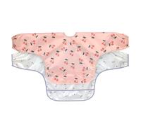 Lässig Baby Long Sleeve Bib Set (2 pcs.) para atar en el protector de captura/babero de manga larga Happy Fruits Cherry
