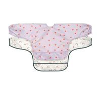 Lässig Baby Long Sleeve Bib Set (2 pcs.) para atar en el protector de captura/babero de manga larga Happy Rascals Heart