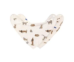 LÄSSIG Bebé Babero Bufanda Triángulo Bufanda Set 2 pcs. botón reversible de algodón orgánico/Baby Bandana Little Mateys royal blue