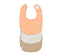 Lässig Bebé Babero Set (3 pcs.) cinta abrojo de gancho y bucle GOTS/Newborn Bib Set GOTS blue/light grey/nature melange