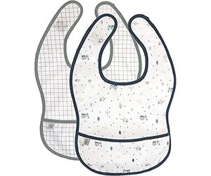 LÄSSIG Bebé Set Babero 2 Pzs. con Protección Repelente al Agua/EVA Bib Garden Explorer Traktor