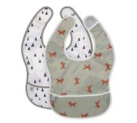 LÄSSIG Bebé Set Babero 2 Pzs. con Protección Repelente al Agua/EVA Bib Little Forest Fox