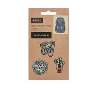 Lässig BOLD Textil Tejido Pegatinas autoadhesivas accesorios de viaje-equipaje pegatinas para niños para la escuela (3 piezas)/BOLD Match Textile Sticker