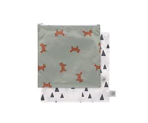 LÄSSIG Bolsa de almacenamiento reutilizable bolsa de aperitivos 2 piezas/Snack Bag Little Forest Fox