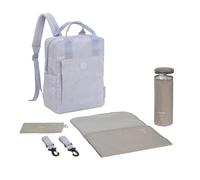 LÄSSIG Mochila para pañales para bebé, mochila con cambiador, fijación para cochecito, soporte para botellas, fabricado de forma sostenible/GRE Vividal Backpack cord lila