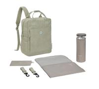 LÄSSIG Bolso cambiador Mochila con cambiador, enganche para cochecito y portabiberónGRE Vividal Backpack Cord light khaki